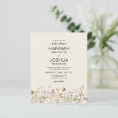 Budget Wildflower QR Code Huwelijksuitnodiging (Staand voorkant)