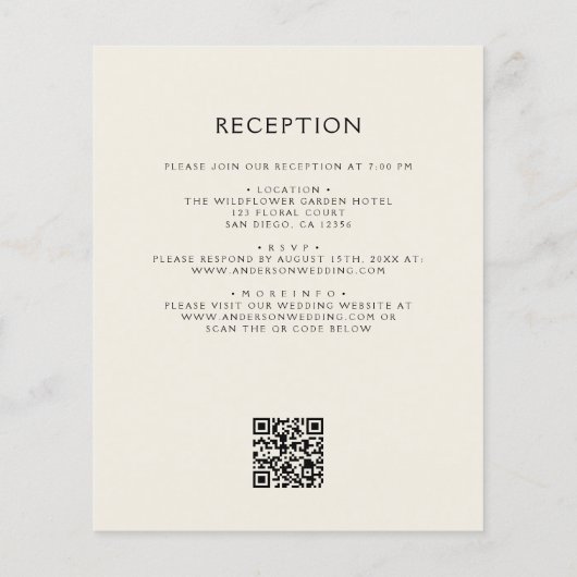 Budget Wildflower QR Code Huwelijksuitnodiging (Achterkant)