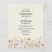 Budget Wildflower QR Code Huwelijksuitnodiging (Voorkant)