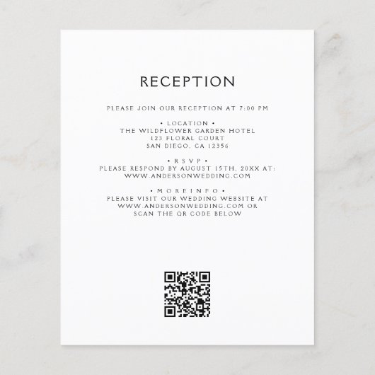 Budget Wildflower Rustic Boho Huwelijksuitnodiging (Achterkant)