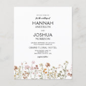 Budget Wildflower Rustic Boho Huwelijksuitnodiging Flyer (Voorkant)