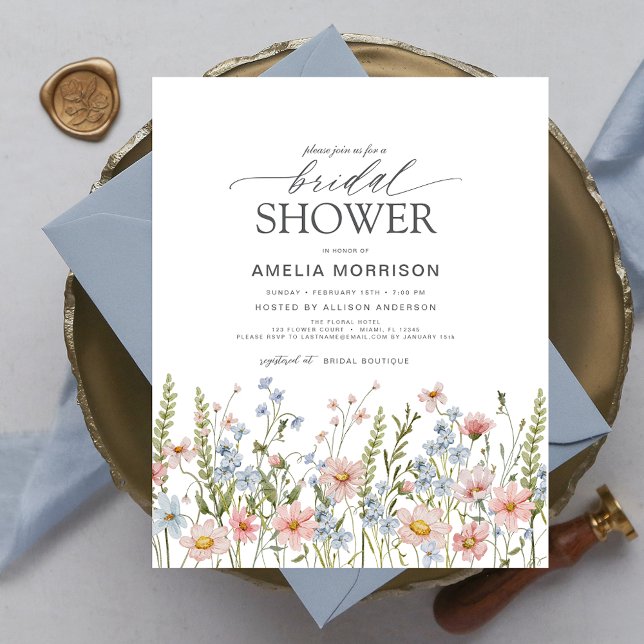 Budget Wildflower Schattigee Bruids Douche Uitnodi (Creator heeft geüpload)