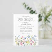 Budget Wildflower Spring Baby shower Invitation (Staand voorkant)