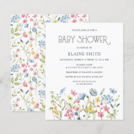 Budget Wildflower Spring Baby shower Invitation