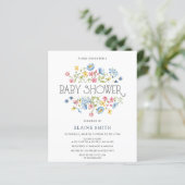 Budget Wildflower Spring Baby shower Invitation (Staand voorkant)