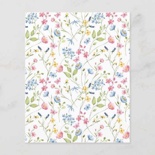 Budget Wildflower Spring Baby shower Invitation (Achterkant)