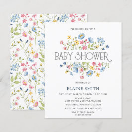 Budget Wildflower Spring Baby shower Invitation