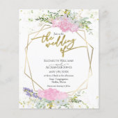 Budget Wildflower Spring bruiloft uitnodiging (Voorkant)