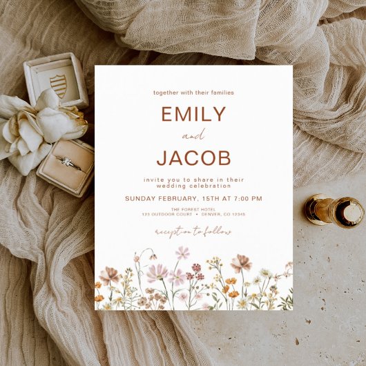 Budget Wildflower Terracotta Botanical Wedding