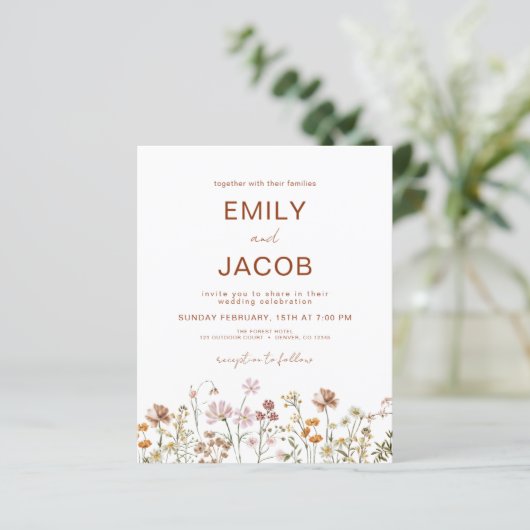Budget Wildflower Terracotta Botanical Wedding (Staand voorkant)