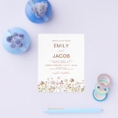 Budget Wildflower Terracotta Botanical Wedding Flyer (Enkel)