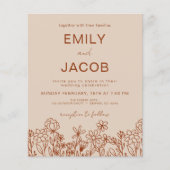 Budget Wildflower Terracotta Botanical Wedding Flyer (Voorkant)