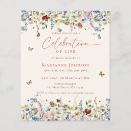 Budget Wildflower Viering van het Leven Memorial Flyer