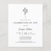 BUDGET Wildflower Viering van het Leven Uitnodigin Flyer (Voorkant)