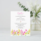 Budget Wildflower Wedding Waterverf Elegant (Staand voorkant)