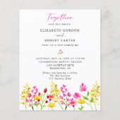 Budget Wildflower Wedding Waterverf Elegant (Voorkant)