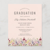 Budget Wildflowers Blush Pink Afstudeerder Party U (Voorkant)