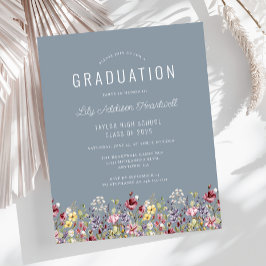 Budget Wildflowers Dusty Blue Graduation Party