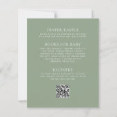 Budget Wildflowers Sage Green QR Code Baby shower (Achterkant)