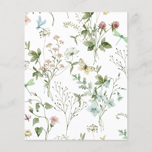 Budget Wilflower Wedding Uitnodiging (Achterkant)