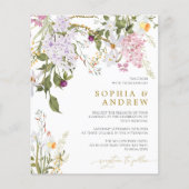 Budget Wilflower Wedding Uitnodiging (Voorkant)