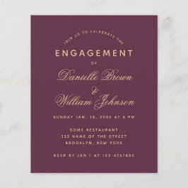 Budget Wine Color Golden Verloving Invitation