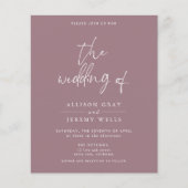 Budget Wine Wedding Invitation Flyer (Voorkant)