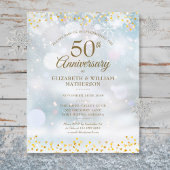 Budget Winter 50th Jubileum Gold Hearts Invite