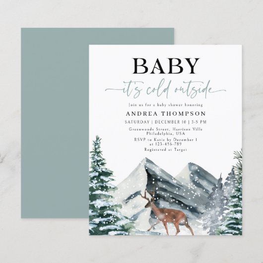 Budget Winter Baby Het is koud buiten Baby shower (Voorkant / Achterkant)