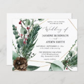 Budget Winter Berries & Pine Greenery Wedding 2 (Voorkant / Achterkant)