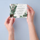 Budget Winter Berries & Pine Greenery Wedding 2 Flyer (Hand)
