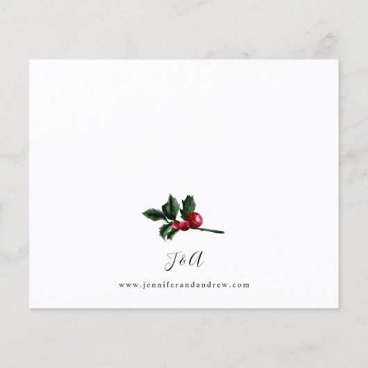 Budget Winter Berries & Pine Greenery Wedding 2 Flyer (Achterkant)