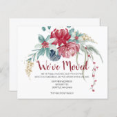 Budget Winter Berries Rustic Moving Holiday Kaart (Voorkant / Achterkant)