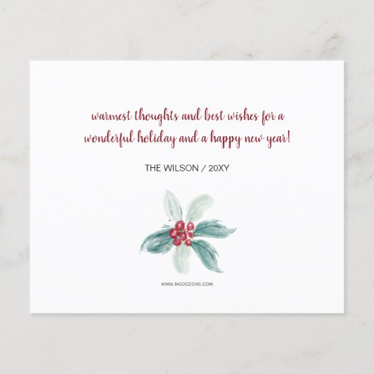 Budget Winter Berries Rustic Moving Holiday Kaart (Achterkant)