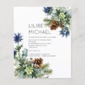 BUDGET Winter Blau Distel Trouwdag (Voorkant)