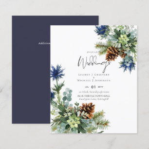 BUDGET Winter Blauwe Distel Bruiloft