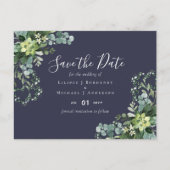 BUDGET Winter Blauwe Thistle Bruiloft Briefkaart (Voorkant)