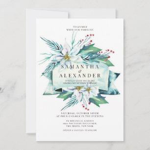 Budget Winter Bloemen Boeket Waterverf Huwelijk Kaart
