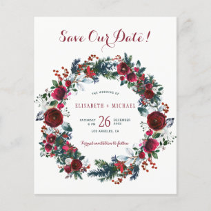 BUDGET winter bloemenkrans bruiloft save the date