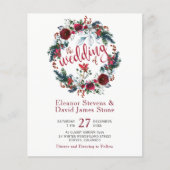 BUDGET winter bloemenkrans trouwuitnodiging Flyer (Voorkant)