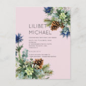 BUDGET Winter Blue Thistle Weddenschap Briefkaart (Voorkant)