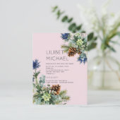 BUDGET Winter Blue Thistle Weddenschap Briefkaart (Staand voorkant)
