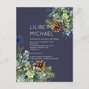 BUDGET Winter Blue Thistle Weddenschap Briefkaart
