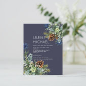 BUDGET Winter Blue Thistle Weddenschap Briefkaart (Staand voorkant)