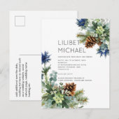 BUDGET Winter Blue Thistle Weddenschap Briefkaart (Voorkant / Achterkant)