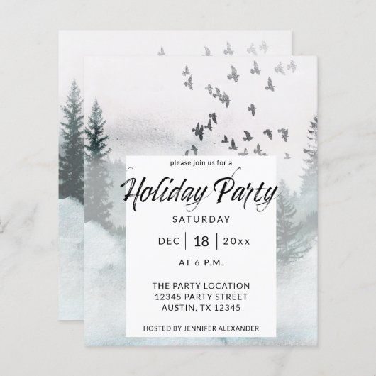 Budget Winter Boom Rustic Holiday Partij (Voorkant / Achterkant)