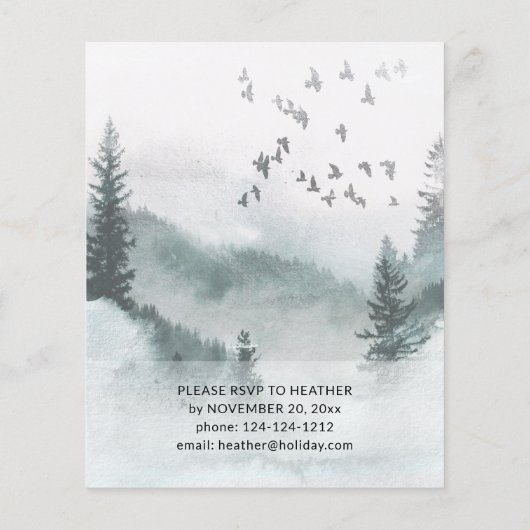 Budget Winter Boom Rustic Holiday Partij (Achterkant)