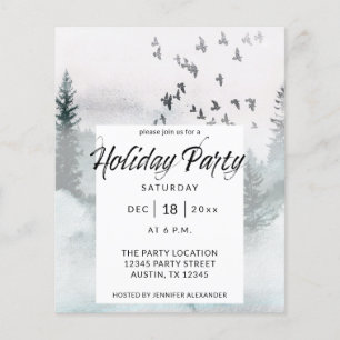 Budget Winter Boom Rustic Holiday Partij Flyer