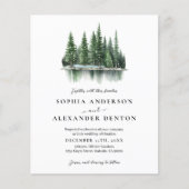 Budget Winter bos Foto QR code bruiloft uitnodigin (Voorkant)