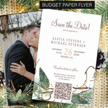 Budget winter bos FOTO trouwkaart save the date